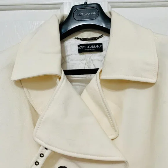 DOLCE & GABBANA VIRGIN WOOL DOUBLE BREASTED MOTO JACKET MADE IN ITALY